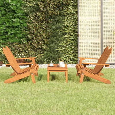 3 Piece Adirondack Garden Lounge Set Solid Wood Acacia