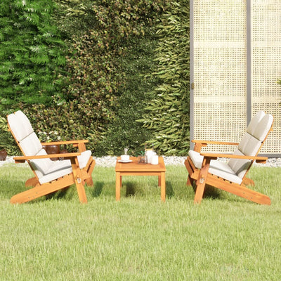 3 Piece Adirondack Garden Lounge Set Solid Wood Acacia