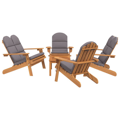 5 Piece Adirondack Garden Lounge Set Solid Wood Acacia