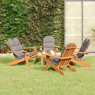 5 Piece Adirondack Garden Lounge Set Solid Wood Acacia