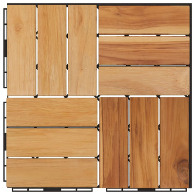 Decking Tiles 20 pcs 30x30 cm Solid Wood Teak