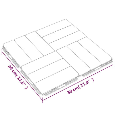 Decking Tiles 20 pcs 30x30 cm Solid Wood Teak