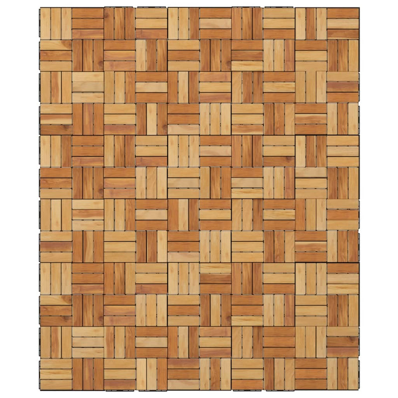 Decking Tiles 30 pcs 30x30 cm Solid Wood Teak