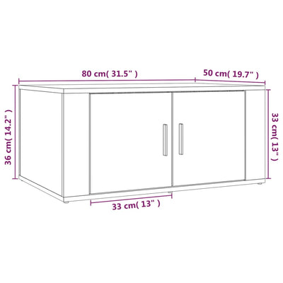 Coffee Table Black 80x50x36 cm Engineered Wood