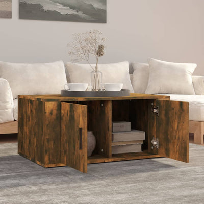 Coffee Table Smoked Oak 80x50x36 cm Engineered Wood