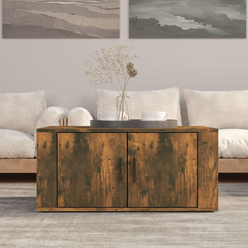 Coffee Table Smoked Oak 80x50x36 cm Engineered Wood