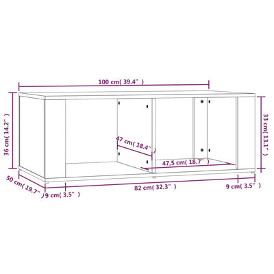 Coffee Table Smoked Oak 100x50x36 cm Engineered Wood