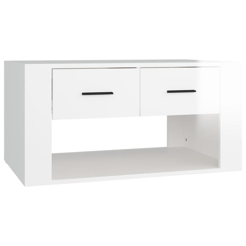 Coffee Table High Gloss White 80x50x40 cm Engineered Wood