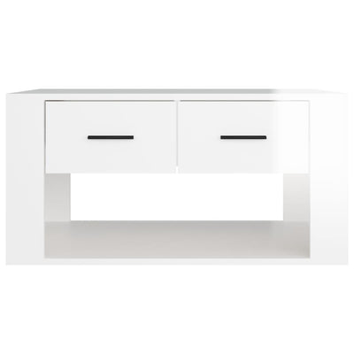 Coffee Table High Gloss White 80x50x40 cm Engineered Wood