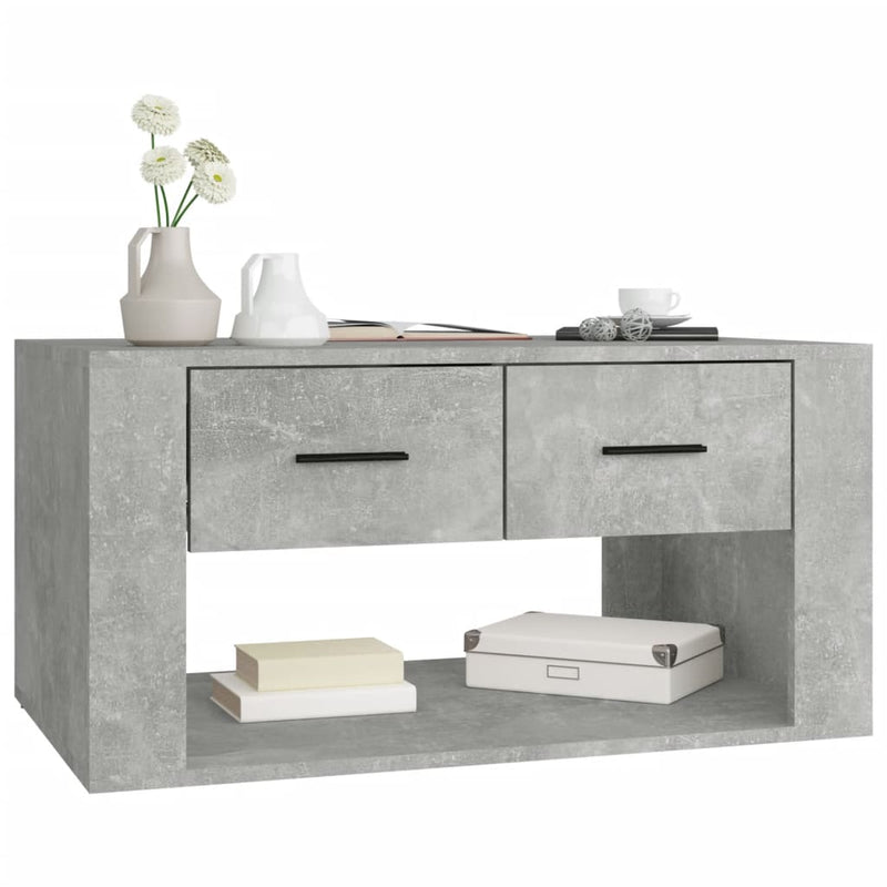 Coffee Table Concrete Grey 80x50x40 cm Engineered Wood