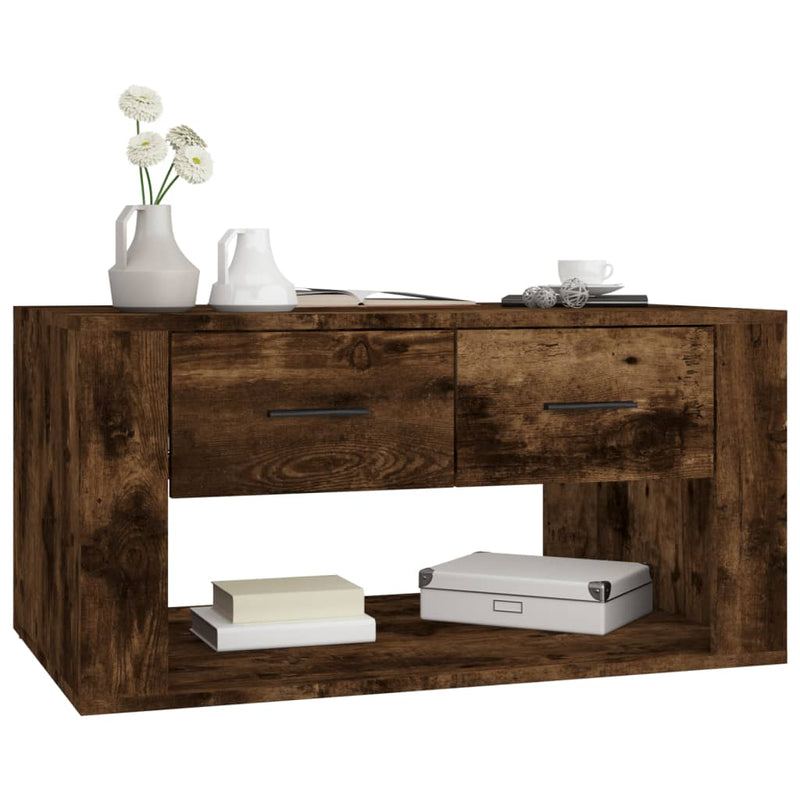 Coffee Table Smoked Oak 80x50x40 cm Engineered Wood