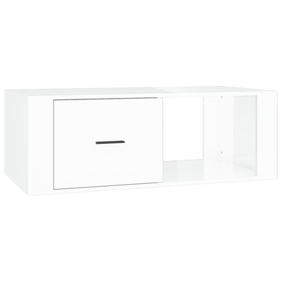 Coffee Table High Gloss White 100x50.5x35 cm Engineered Wood