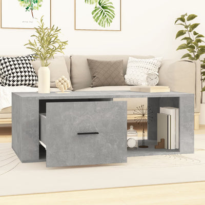 Coffee Table Concrete Grey 100x50.5x35 cm Engineered Wood