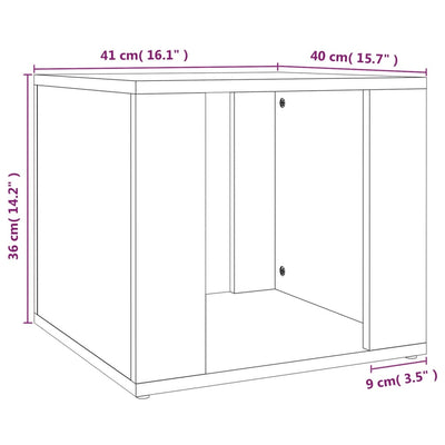 Bedside Table White 41x40x36 cm Engineered Wood