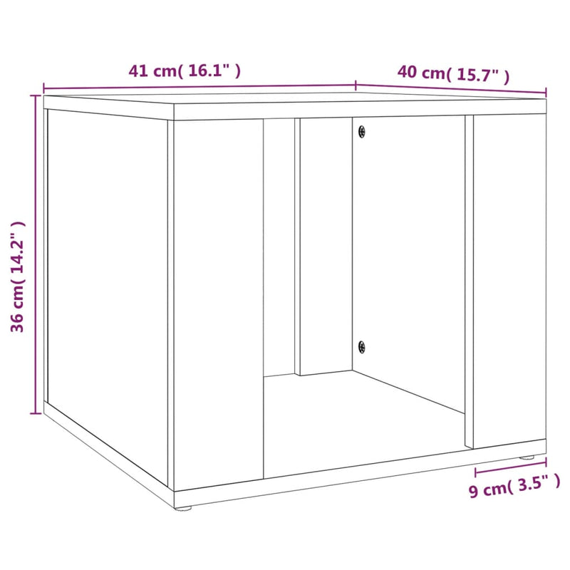 Bedside Table White 41x40x36 cm Engineered Wood