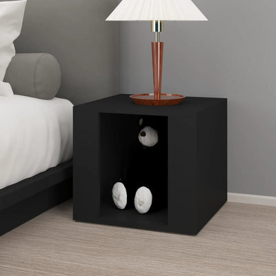 Bedside Table Black 41x40x36 cm Engineered Wood