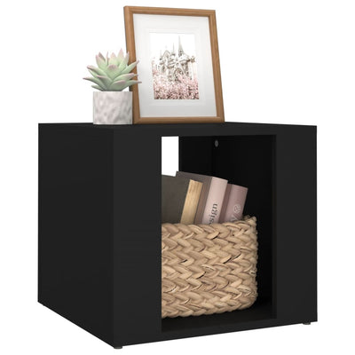 Bedside Table Black 41x40x36 cm Engineered Wood