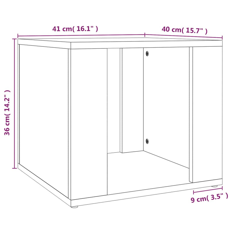 Bedside Table Black 41x40x36 cm Engineered Wood