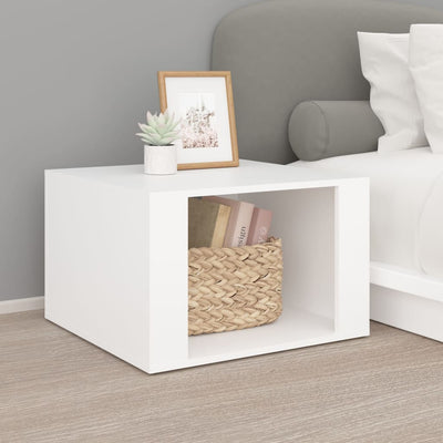 Bedside Table White 57x55x36 cm Engineered Wood