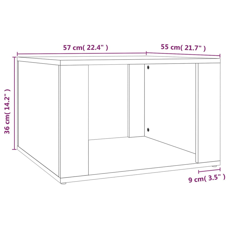 Bedside Table Black 57x55x36 cm Engineered Wood