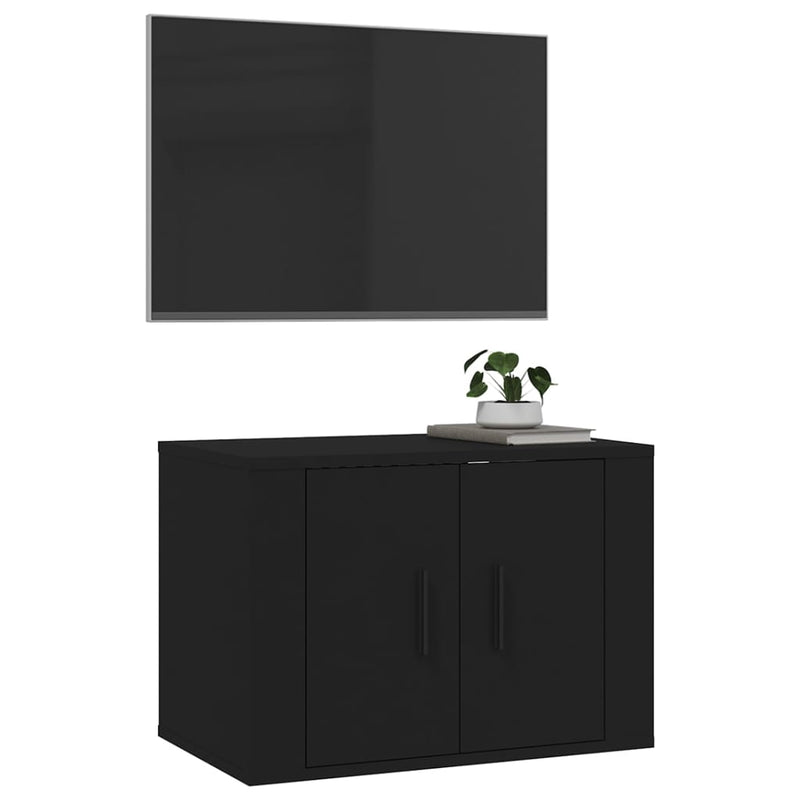 Wall Mounted TV Cabinet Black 57x34.5x40 cm