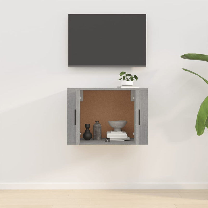 Wall Mounted TV Cabinet Grey Sonoma 57x34.5x40 cm