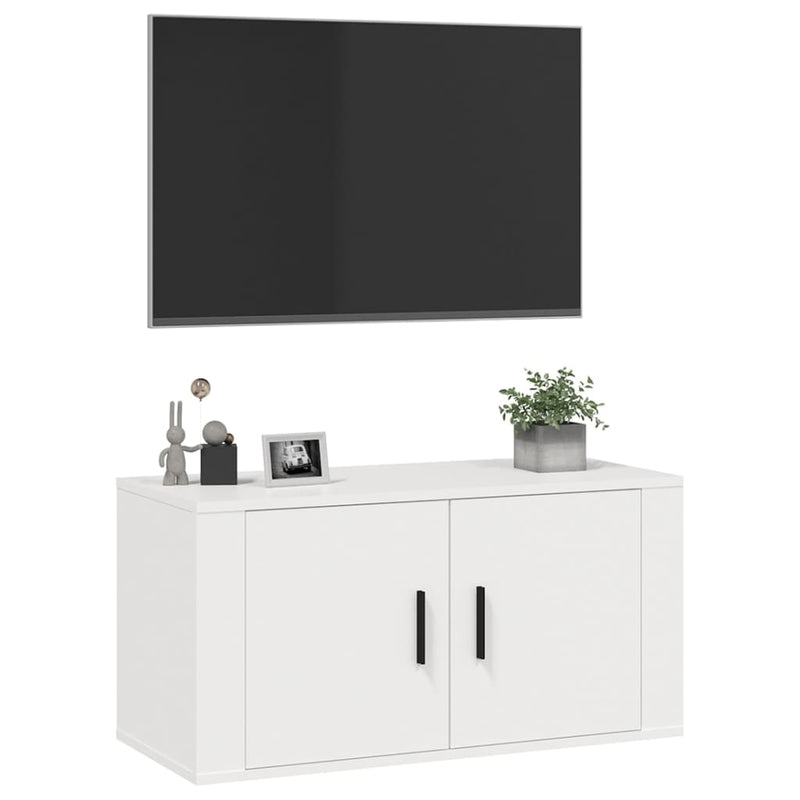 Wall Mounted TV Cabinet White 80x34.5x40 cm