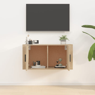 Wall Mounted TV Cabinet Sonoma Oak 80x34.5x40 cm