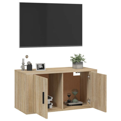 Wall Mounted TV Cabinet Sonoma Oak 80x34.5x40 cm