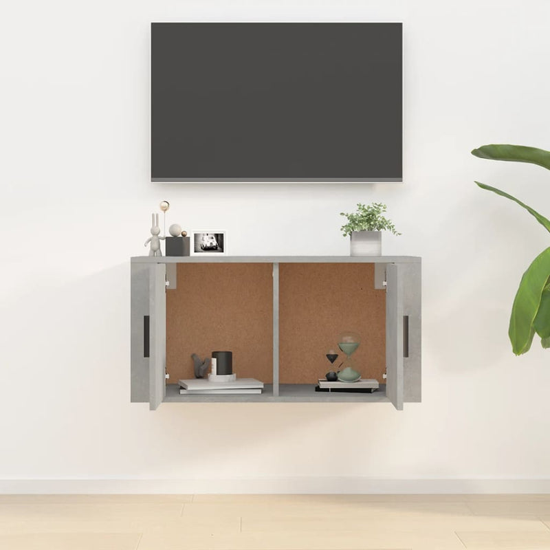 Wall Mounted TV Cabinet Concrete Grey 80x34.5x40 cm