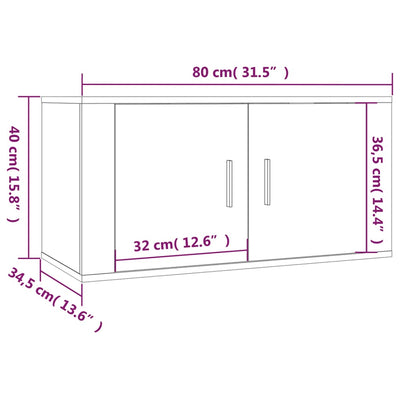 Wall Mounted TV Cabinet Concrete Grey 80x34.5x40 cm