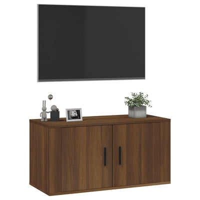 Wall Mounted TV Cabinet Brown Oak 80x34.5x40 cm