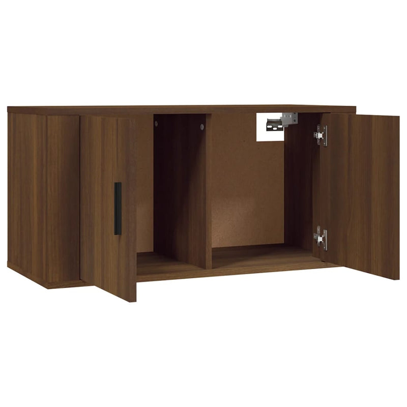 Wall Mounted TV Cabinet Brown Oak 80x34.5x40 cm