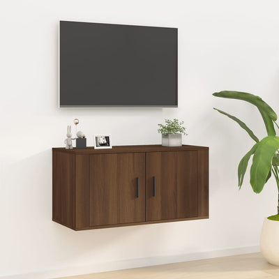 Wall Mounted TV Cabinet Brown Oak 80x34.5x40 cm