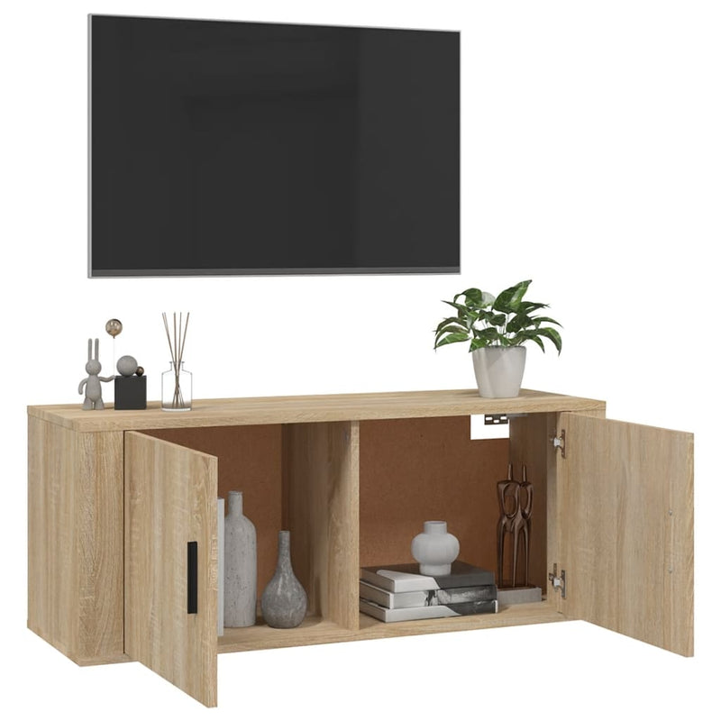 Wall Mounted TV Cabinet Sonoma Oak 100x34.5x40 cm