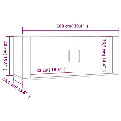 Wall Mounted TV Cabinet Sonoma Oak 100x34.5x40 cm