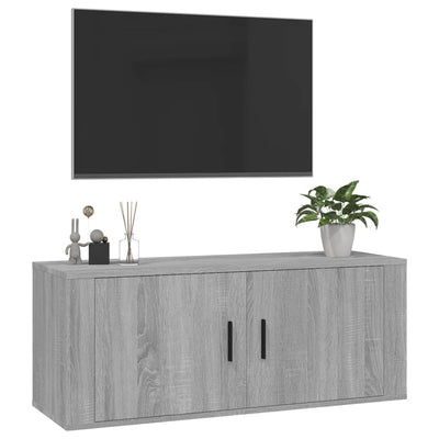 Wall Mounted TV Cabinet Grey Sonoma 100x34.5x40 cm