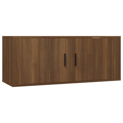 Wall Mounted TV Cabinet Brown Oak 100x34.5x40 cm