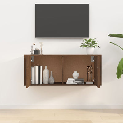 Wall Mounted TV Cabinet Brown Oak 100x34.5x40 cm