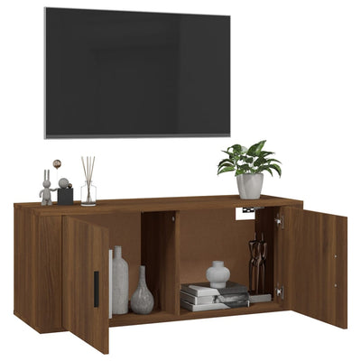 Wall Mounted TV Cabinet Brown Oak 100x34.5x40 cm