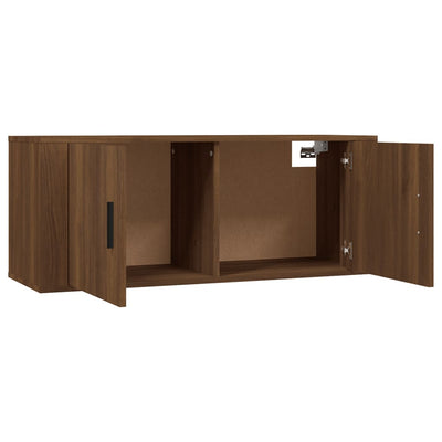 Wall Mounted TV Cabinet Brown Oak 100x34.5x40 cm