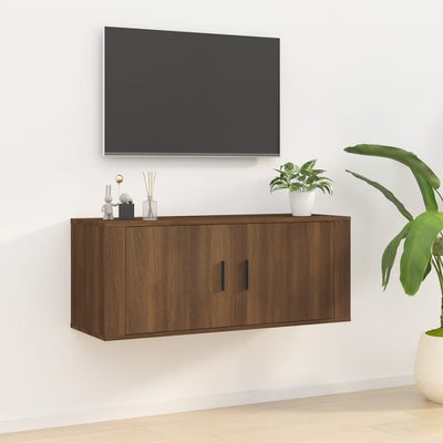 Wall Mounted TV Cabinet Brown Oak 100x34.5x40 cm