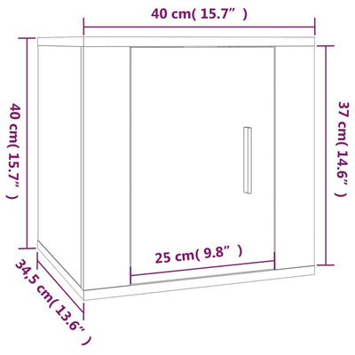 Wall Mounted TV Cabinet White 40x34.5x40 cm