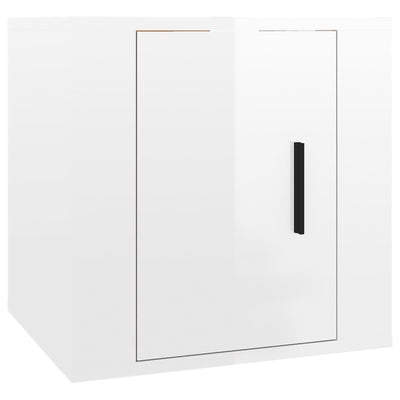 Wall Mounted TV Cabinet High Gloss White 40x34.5x40 cm