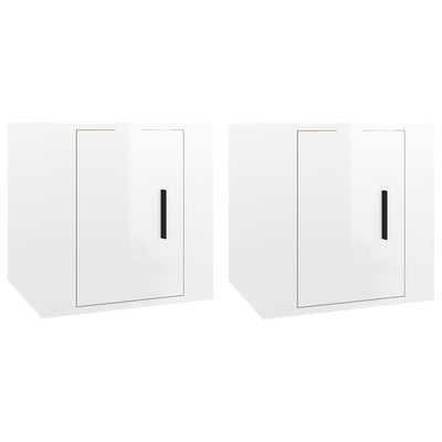 Wall Mounted TV Cabinets 2 pcs High Gloss White 40x34.5x40 cm