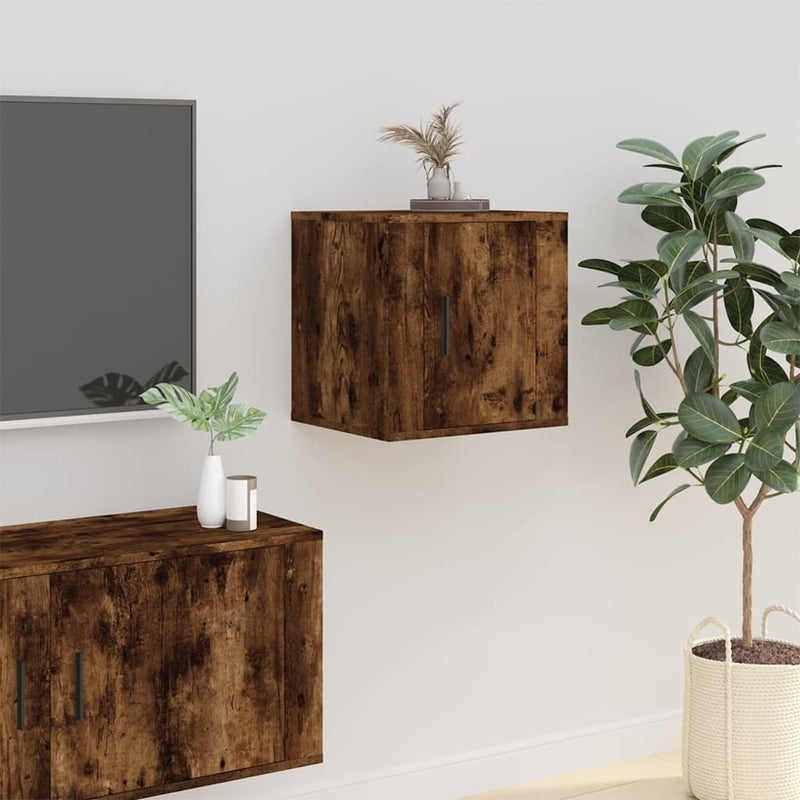 Wall Mounted TV Cabinets 2 pcs Smoked Oak 40x34.5x40 cm