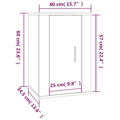 Wall Mounted TV Cabinet White 40x34.5x60 cm