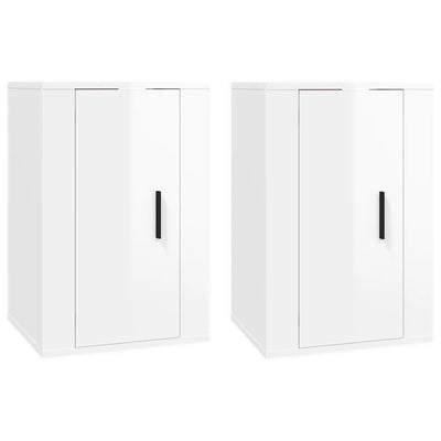 Wall Mounted TV Cabinets 2 pcs High Gloss White 40x34.5x60 cm