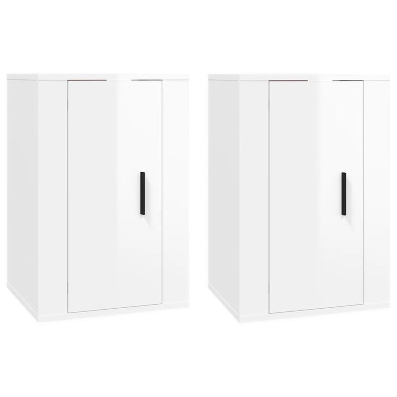 Wall Mounted TV Cabinets 2 pcs High Gloss White 40x34.5x60 cm