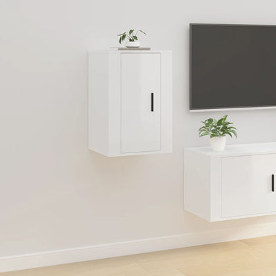 Wall Mounted TV Cabinets 2 pcs High Gloss White 40x34.5x60 cm